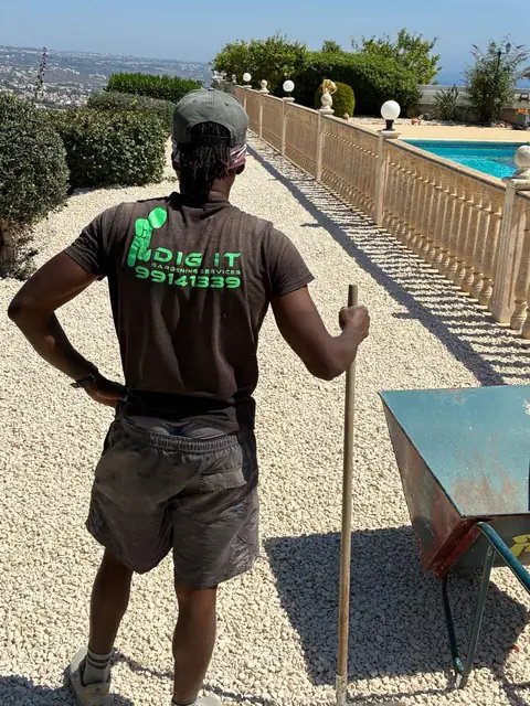 On a finished gravel path