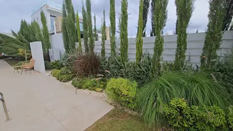 A finished modern garden border